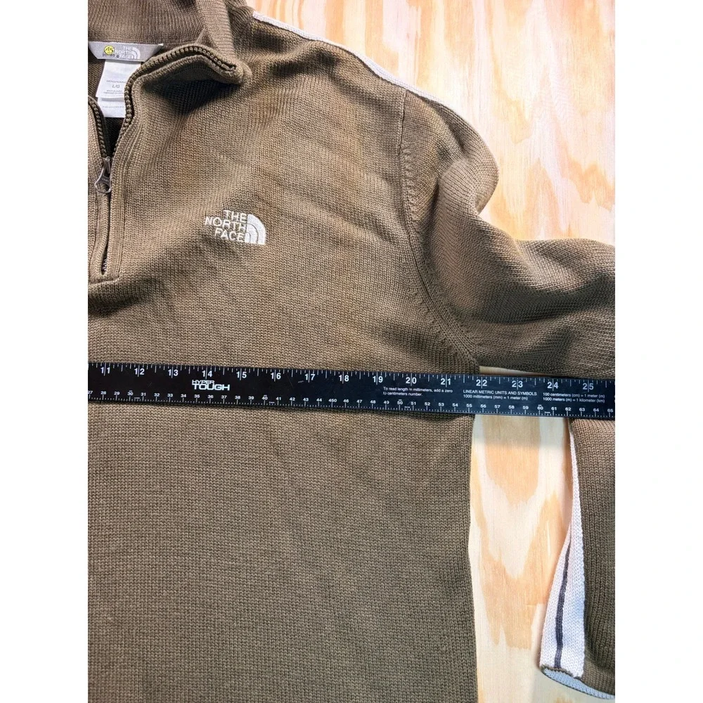 The North Face A5 Series‎ Mens Quarter Zip Wool Blend Sweater Olive Brown Large